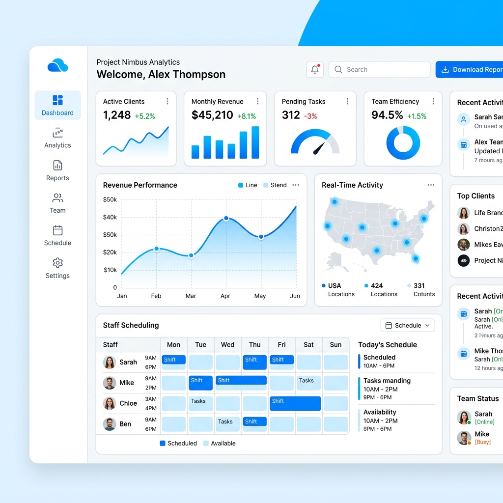 TidyTrak Dashboard UI Mockup